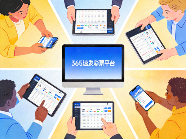不同国家用户使用手机、平板、电脑等多种设备访问365速发彩票平台友好界面的场景拼贴